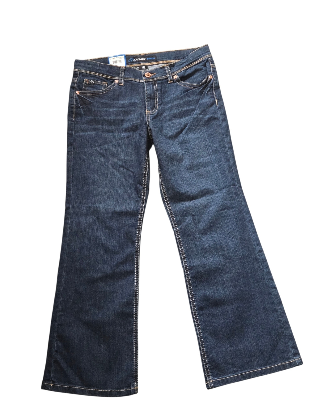 Jordache Girls 12.5 Plus Dark Wash Bootcut Jeans Adjustable Waist NWT